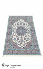 فرش دستباف 1.5 متری گل ابریشم کاشان (جفت) کد70033 - Image 2