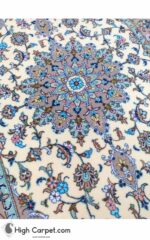 فرش دستباف 1.5 متری گل ابریشم کاشان (جفت) کد70033 - Image 3