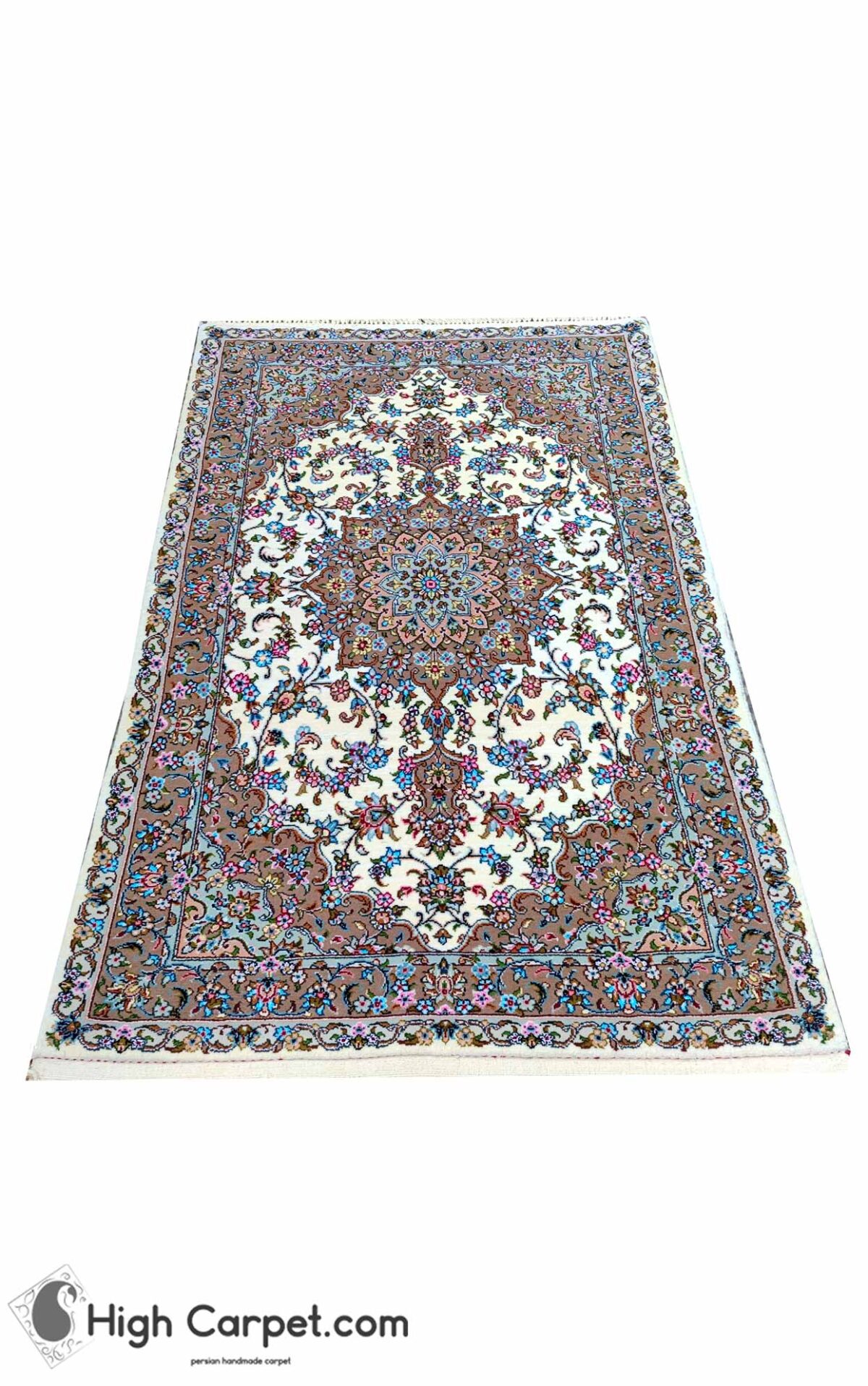 فرش دستباف 1.5 متری کرک و ابریشم کاشان (جفت) کد70031 - Image 2