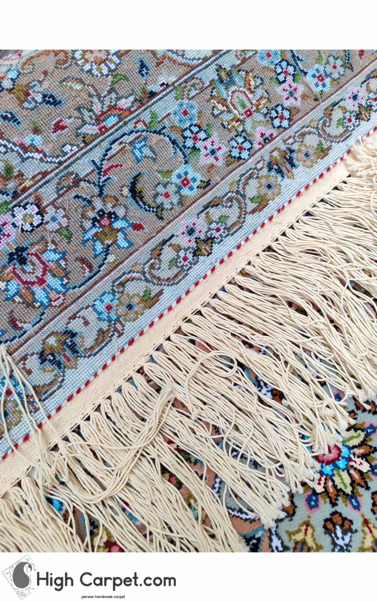 فرش دستباف 1.5 متری کرک و ابریشم کاشان (جفت) کد70031 - Image 5