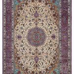 فرش دستباف شش متری اصفهان دو کف ابریشم کد 014283