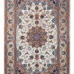 فرش دستباف 1.5 متری اصفهان دو کف ابریشم کد 034273