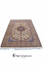 فرش دستباف اصفهان شش متری دو کف ابریشم کد 014285 - Image 2