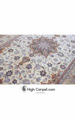 فرش دستباف اصفهان شش متری دو کف ابریشم کد 014285 - Image 3