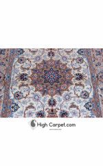 فرش دستباف 1.5 متری اصفهان دو کف ابریشم کد 034273 - Image 4