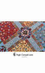 گلیم فرش دستباف یک و نیم متری ورامین کد 030494 - Image 4