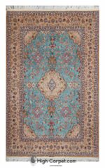 فرش دستباف شش متری کرک و ابریشم اصفهان کد 034477