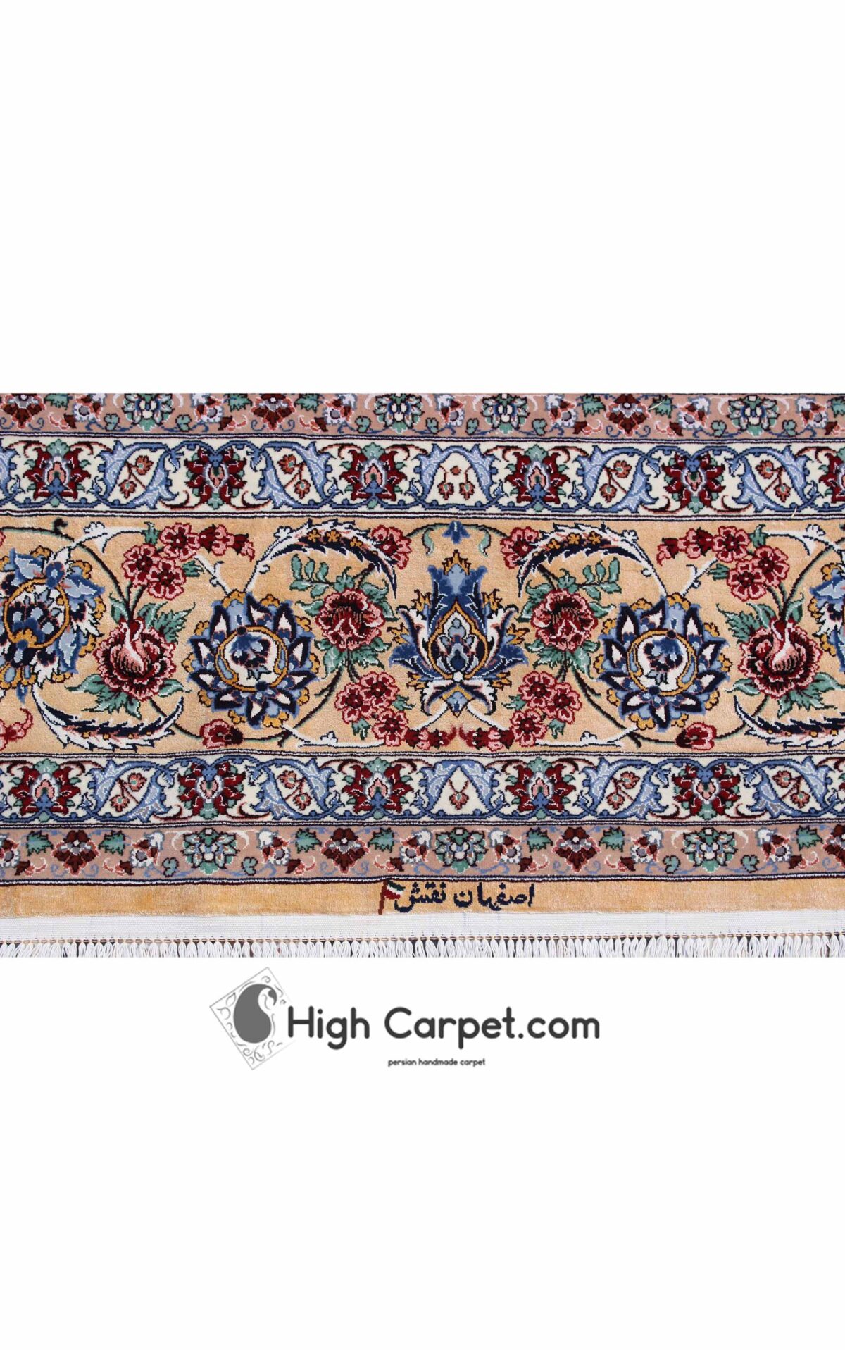 فرش دستباف شش متری کرک و ابریشم اصفهان کد054479 - Image 5