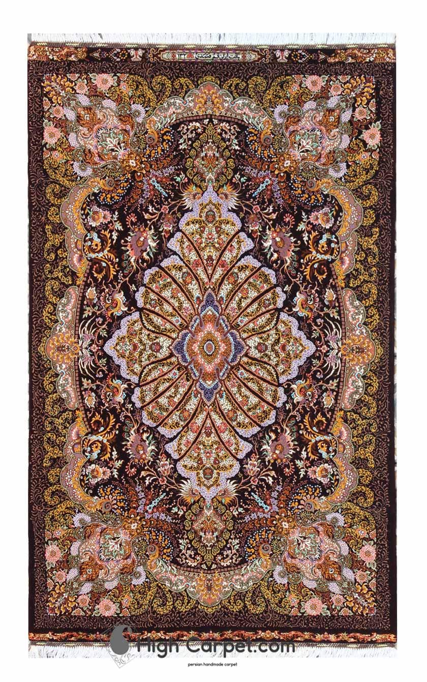 فرش دستباف 1.5 متری ابریشم قم کد031200