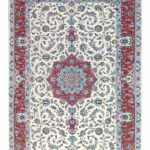 فرش دستباف شش متری کاشان پشم گل ابریشم (جفت) کد70022
