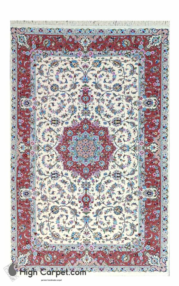 فرش دستباف نه متری کاشان پشم گل ابریشم (جفت) کد70034