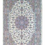 فرش دستباف شش متری کاشان پشم گل ابریشم (جفت) کد70023