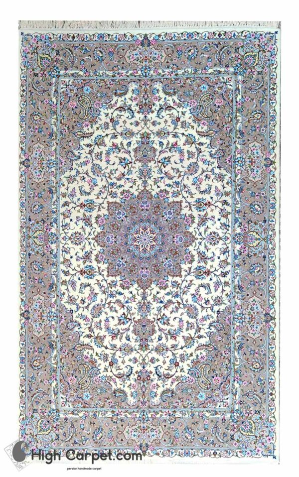 فرش دستباف شش متری کاشان گل ابریشم (جفت) کد70023