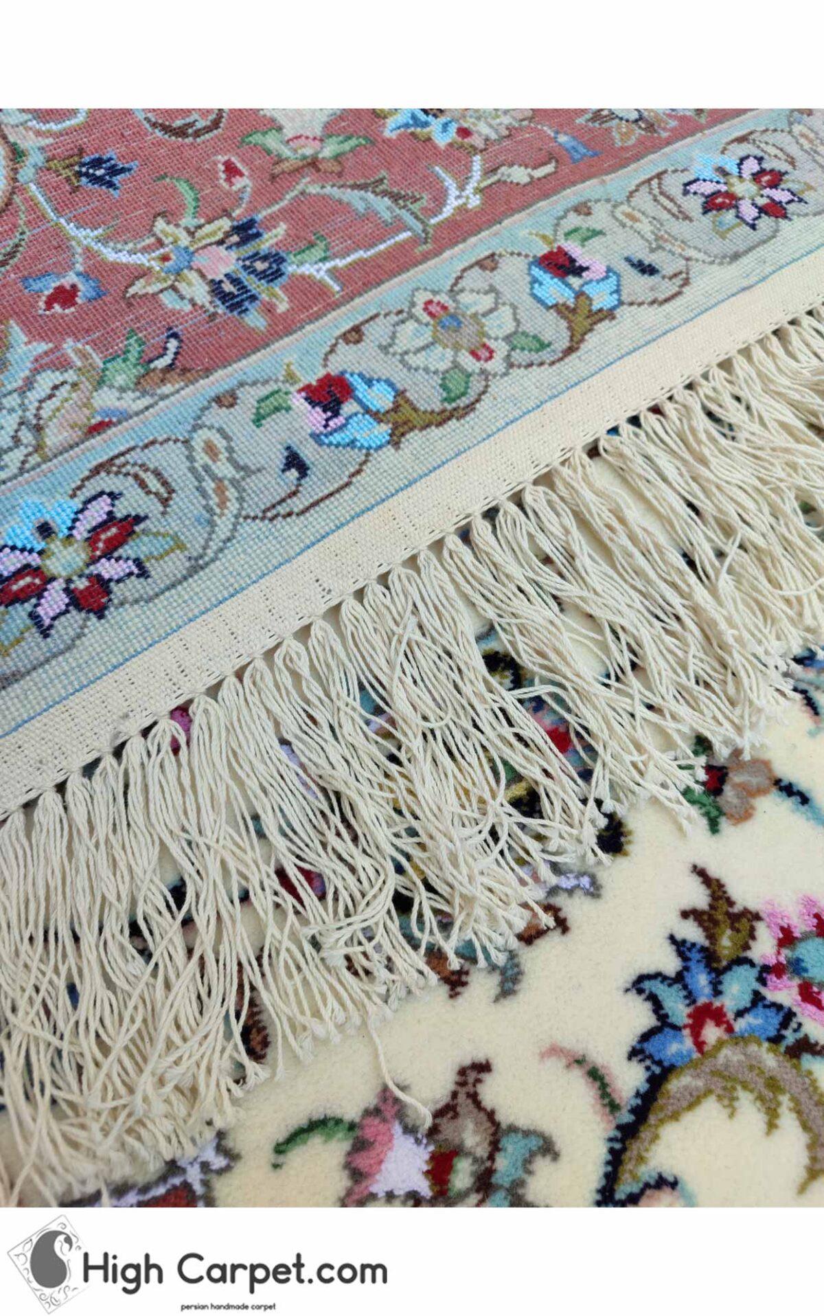 فرش دستباف نه متری کاشان پشم گل ابریشم (جفت) کد70034 - Image 5