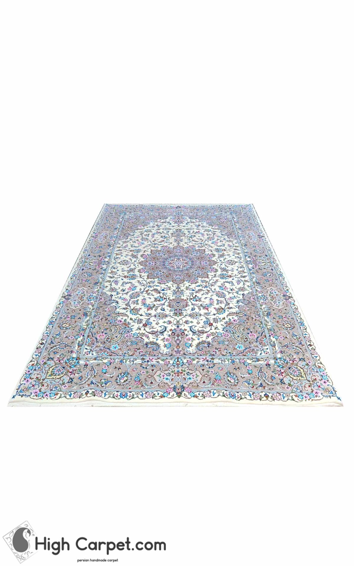 فرش دستباف شش متری کاشان گل ابریشم (جفت) کد70023 - Image 2