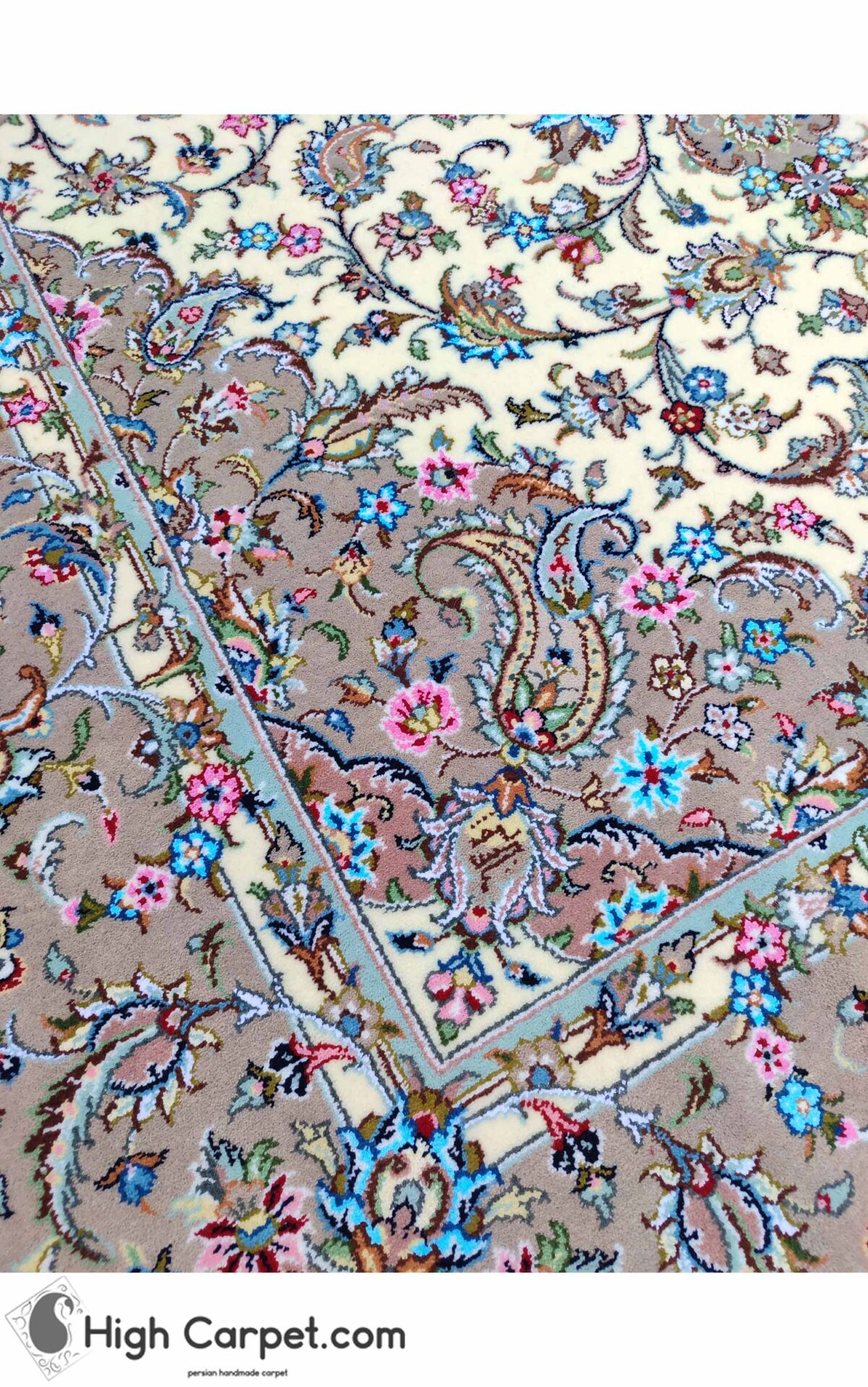 فرش دستباف شش متری کاشان گل ابریشم (جفت) کد70023 - Image 4