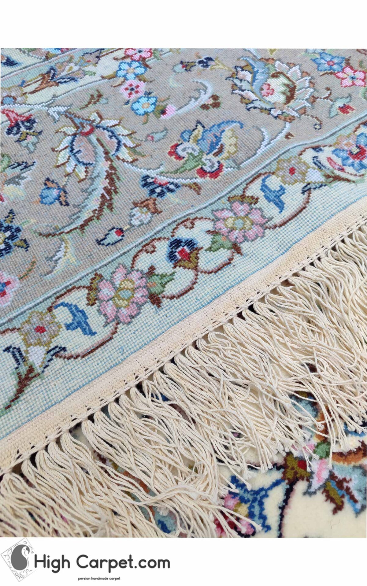 فرش دستباف شش متری کاشان گل ابریشم (جفت) کد70023 - Image 5