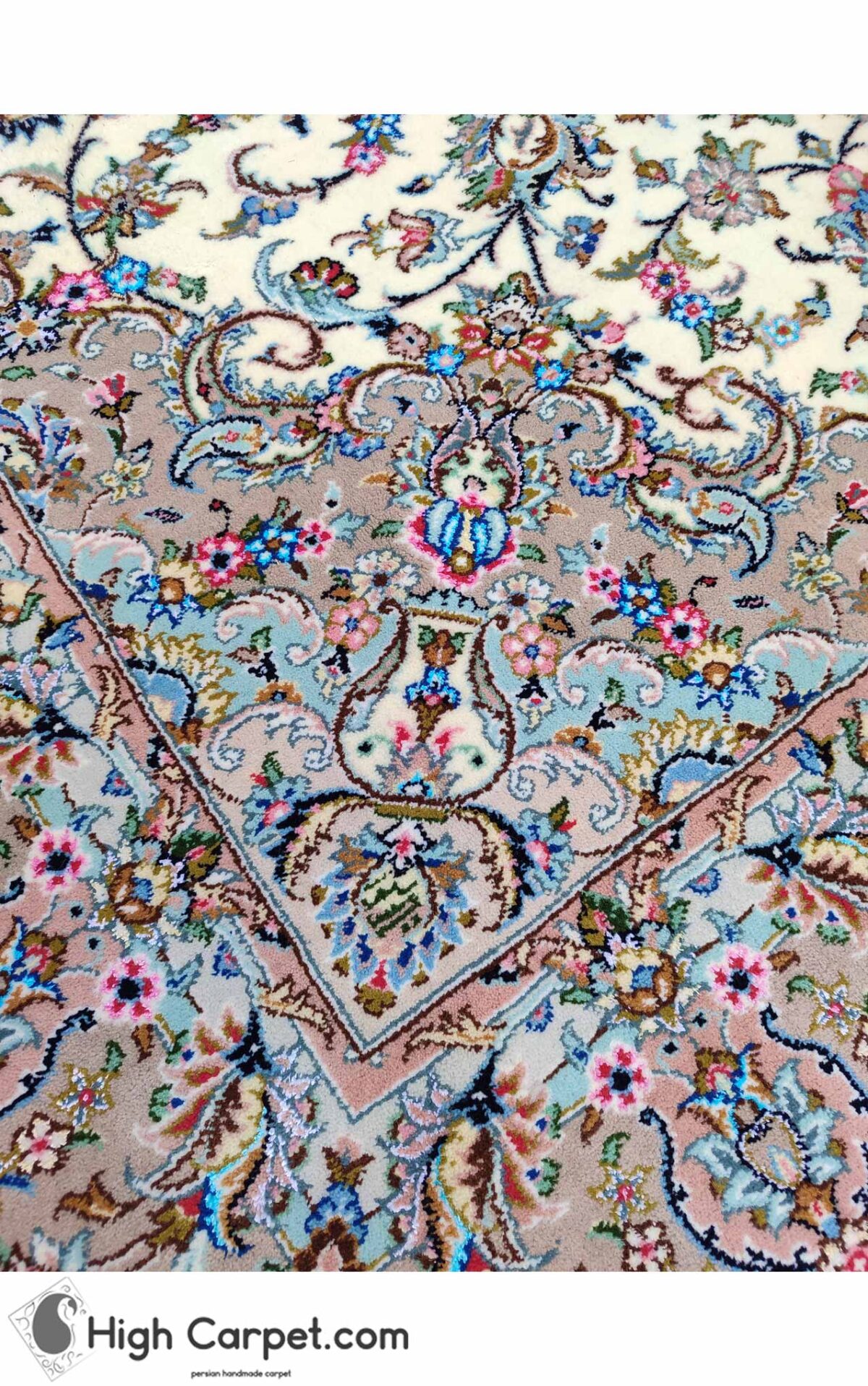 فرش دستباف شش متری کاشان گل ابریشم (جفت) کد70024 - Image 4