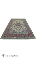 فرش دستباف شش متری کاشان پشم گل ابریشم کد 054784 (جفت) - Image 2