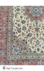 فرش دستباف شش متری کاشان پشم گل ابریشم کد 054784 (جفت) - Image 4